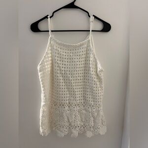 Maurices White Crochet Camisole Top